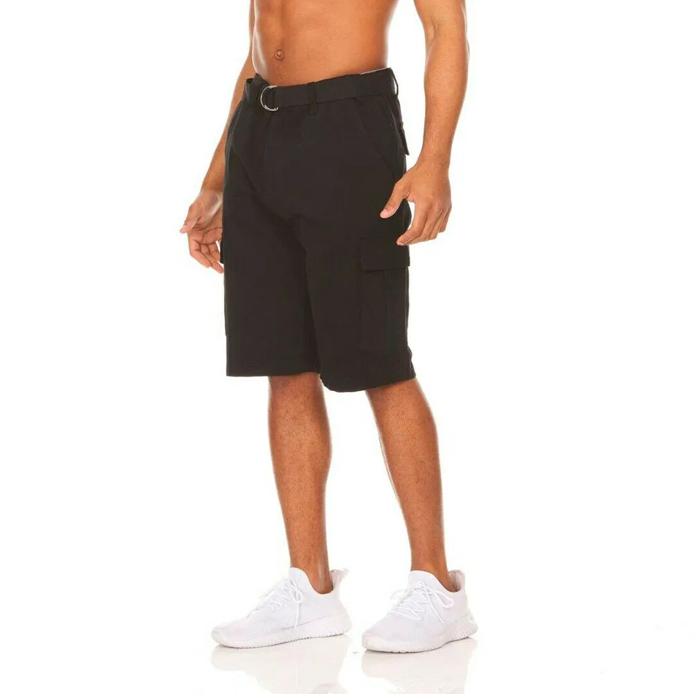 Men's Cargo Shorts Casual Utility Cargo Pocket Lightweight Belted Stretch Shorts