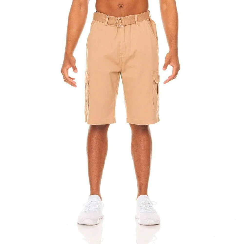 Men's Cargo Shorts Casual Utility Cargo Pocket Lightweight Belted Stretch Shorts