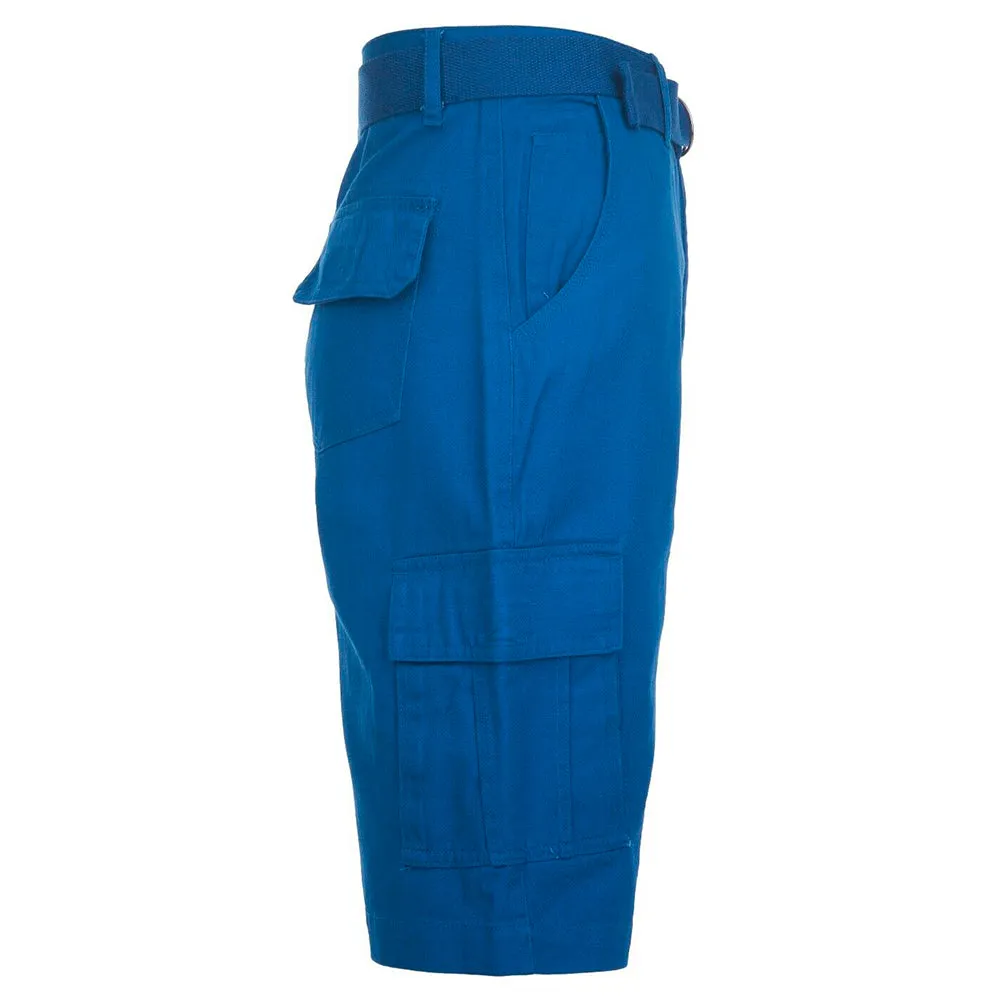 Men's Cargo Shorts Casual Utility Cargo Pocket Lightweight Belted Stretch Shorts