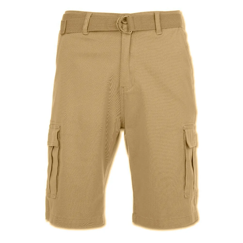 Men's Cargo Shorts Casual Utility Cargo Pocket Lightweight Belted Stretch Shorts