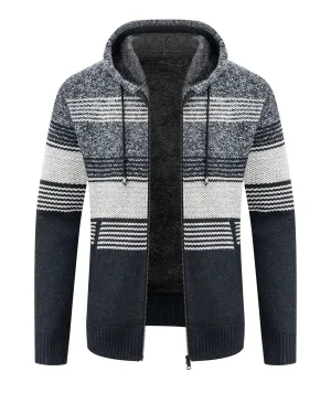 Men's Full Zipper Knitted Fleece Hoodie-ZPK006744