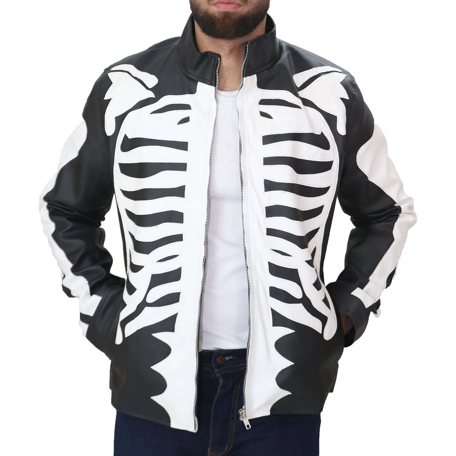 Men's Skeleton Leather Jacket
