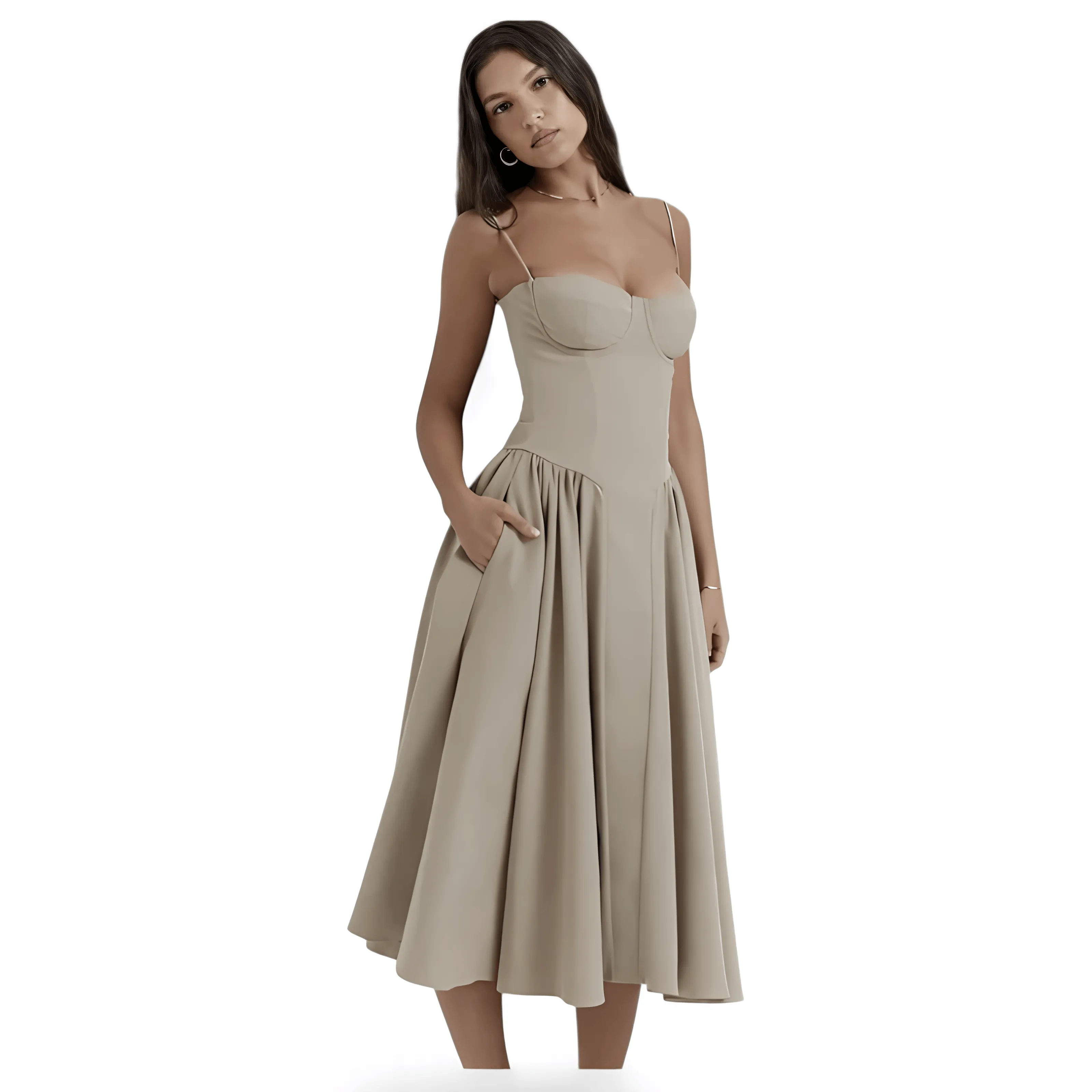 Midi Spaghetti Strap Dress