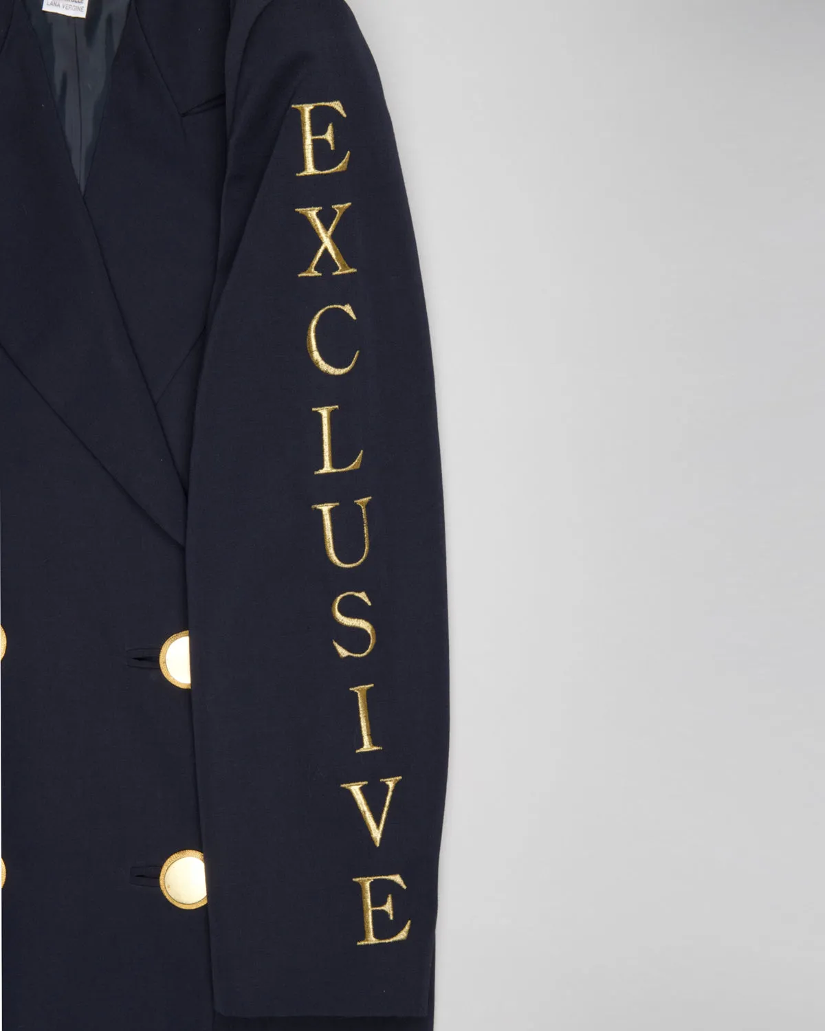 Navy Boxy fit Clips gold button blazer