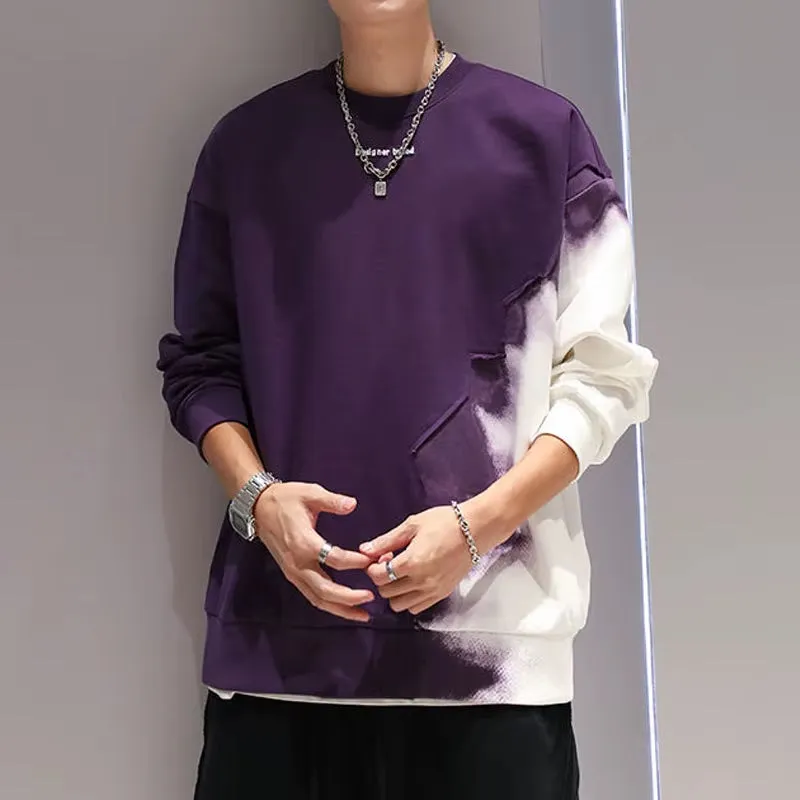 New Autumn/Winter American Fashion Gradient round Neck withe Versatile Men Sweater