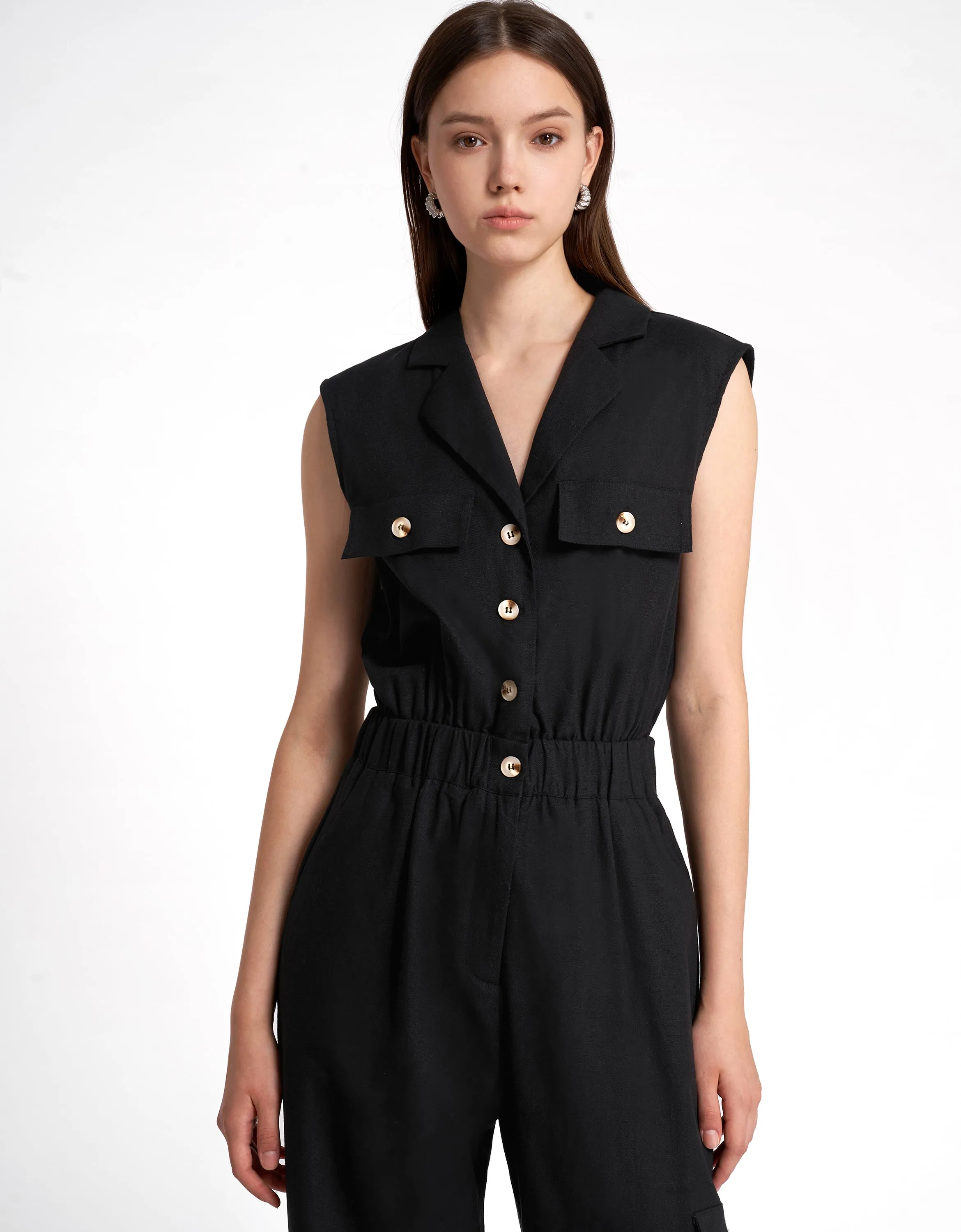Notch Lapel Jumpsuit