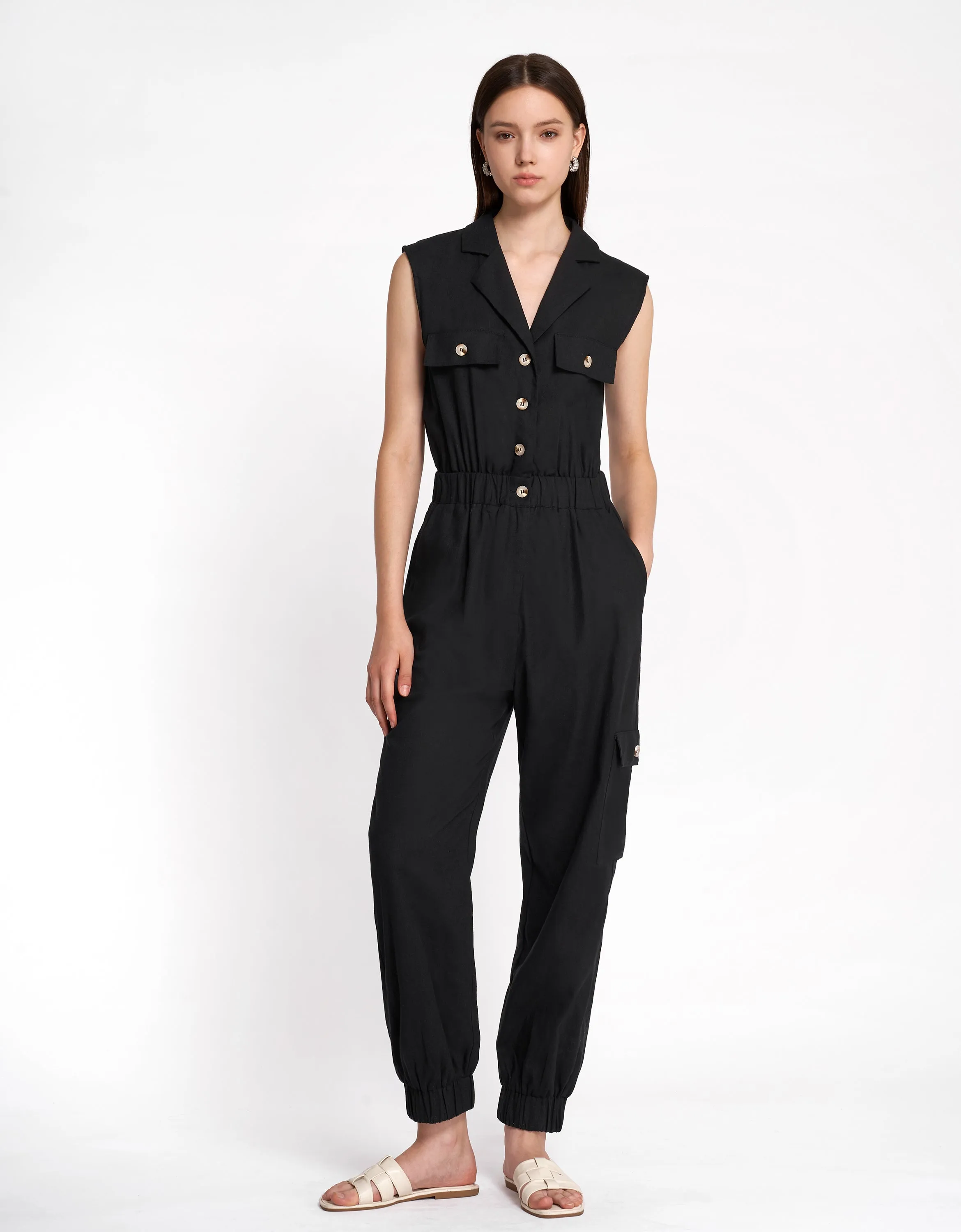 Notch Lapel Jumpsuit