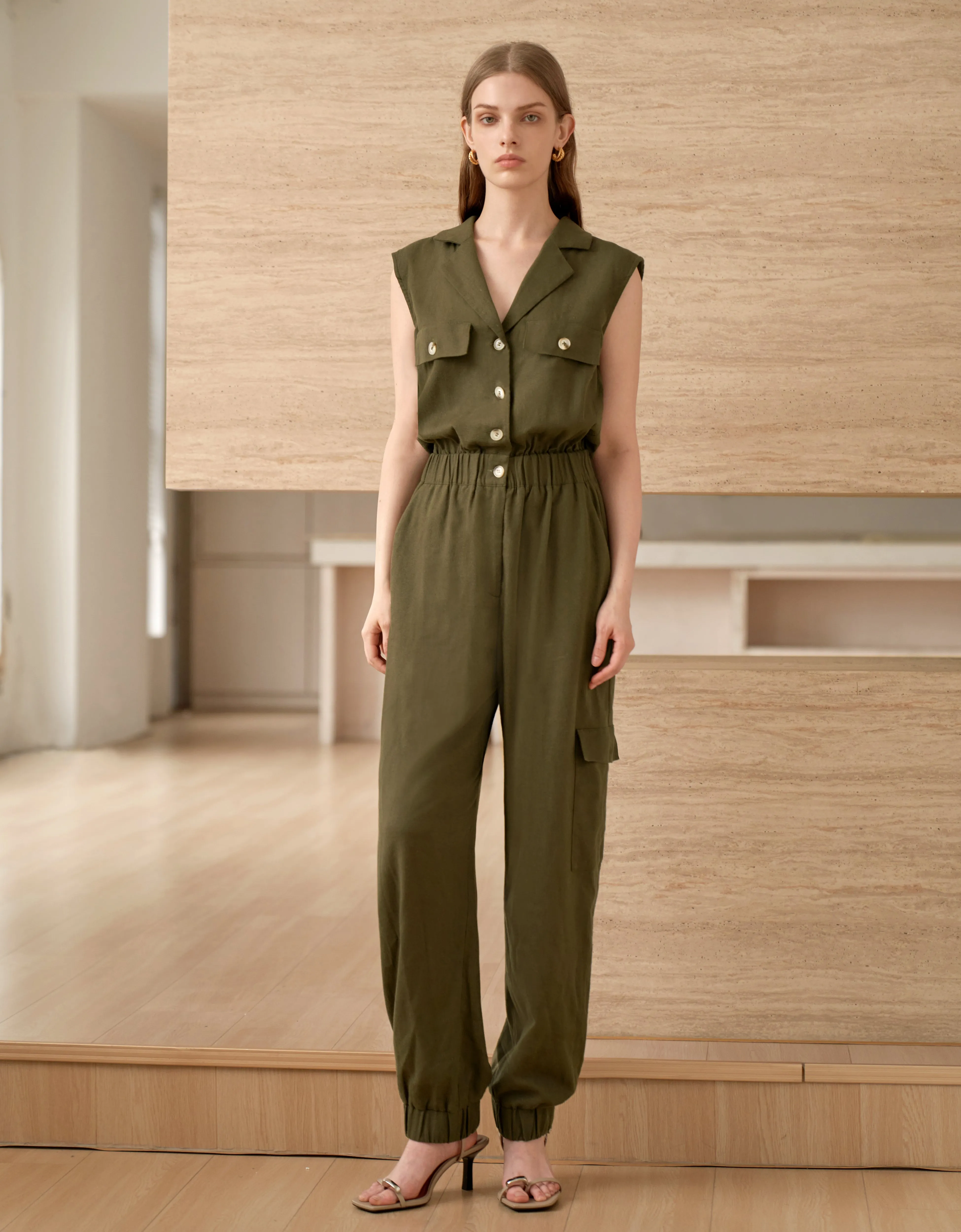 Notch Lapel Jumpsuit