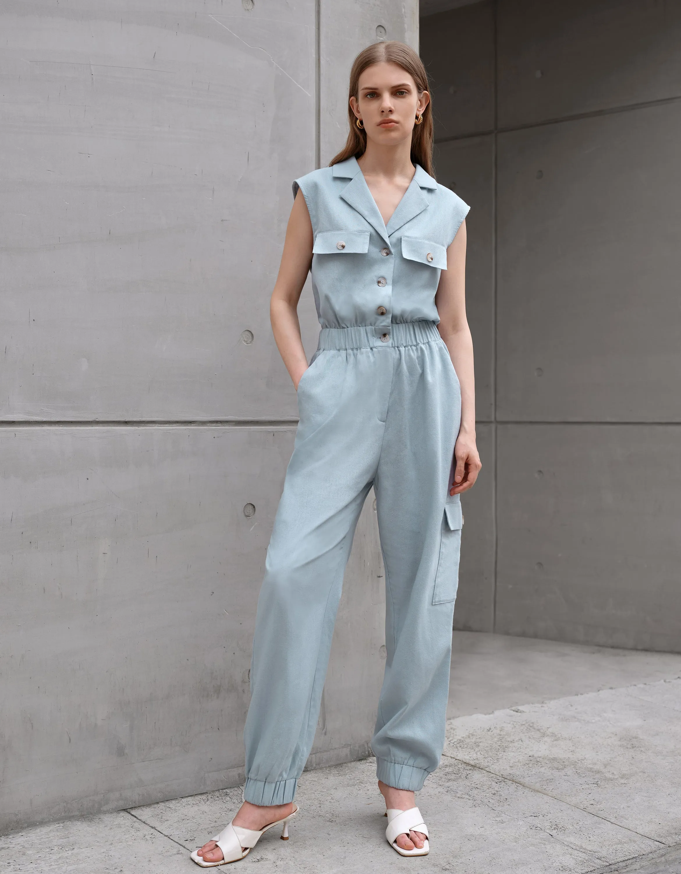 Notch Lapel Jumpsuit