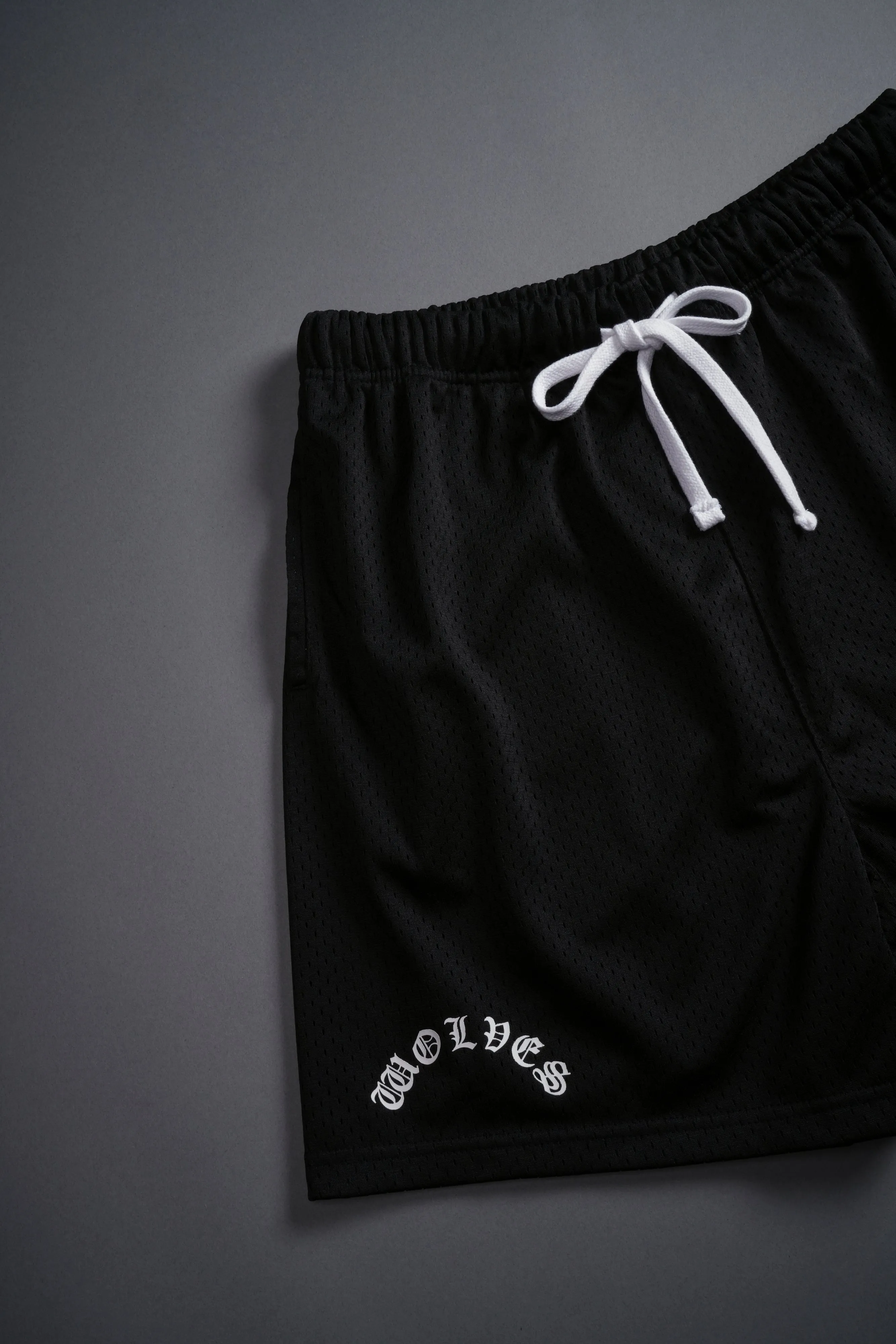 Our Stamp Mesh Shorts in Black