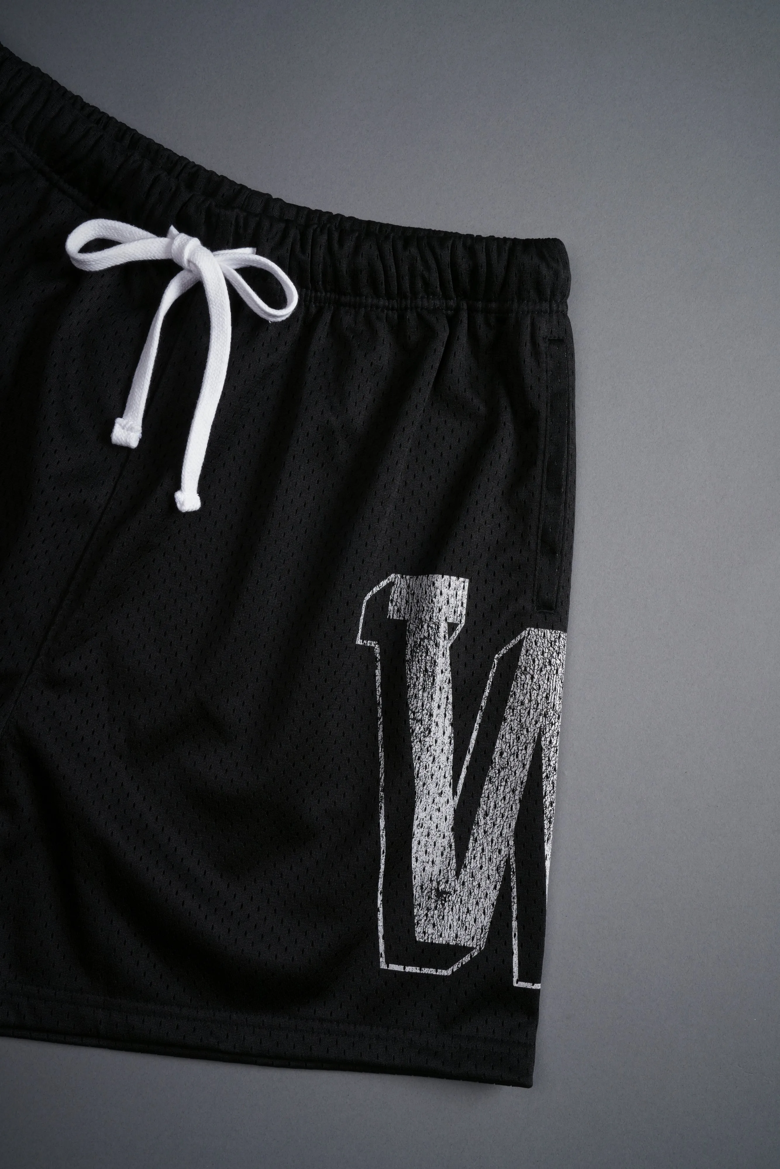 Our Stamp Mesh Shorts in Black