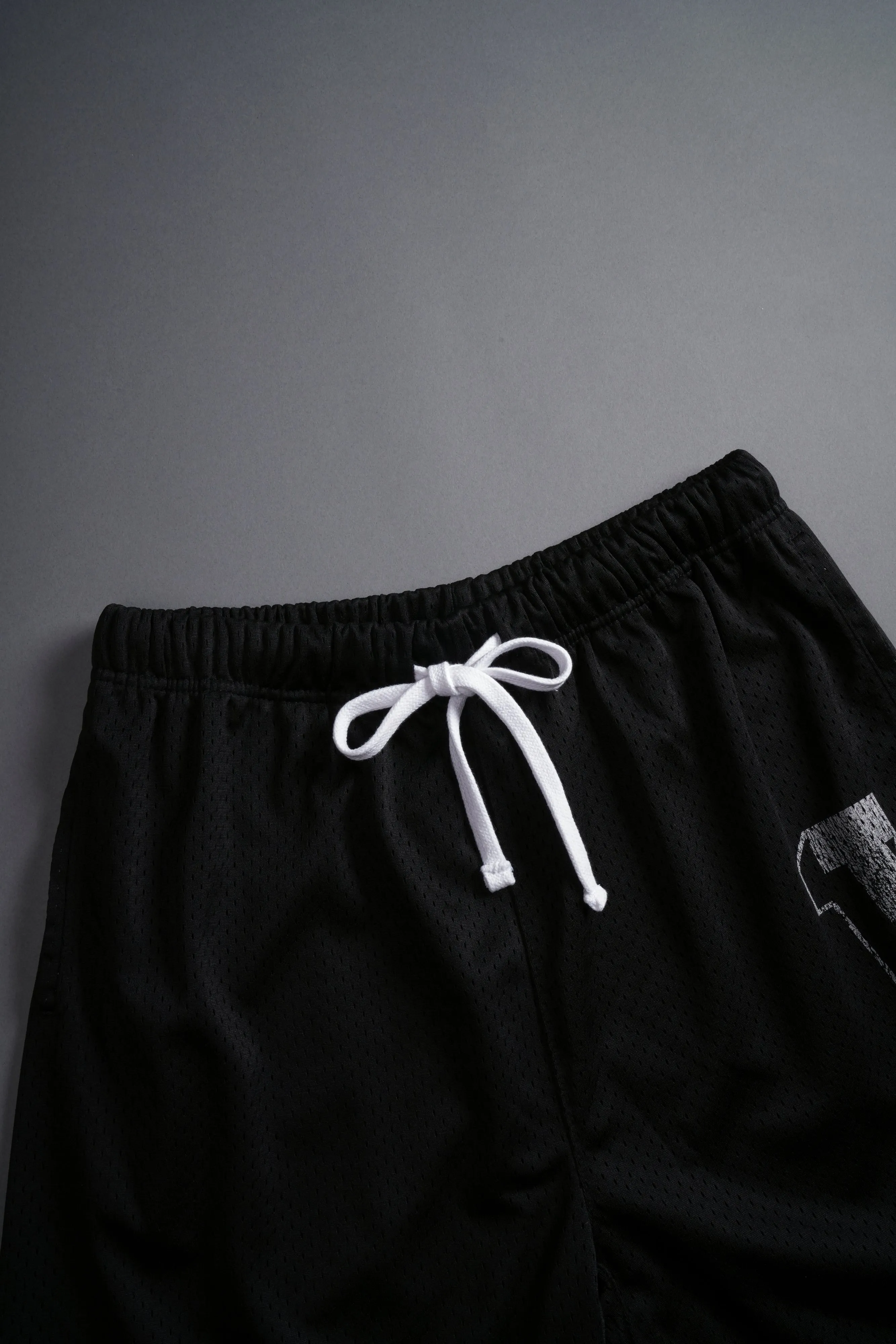 Our Stamp Mesh Shorts in Black