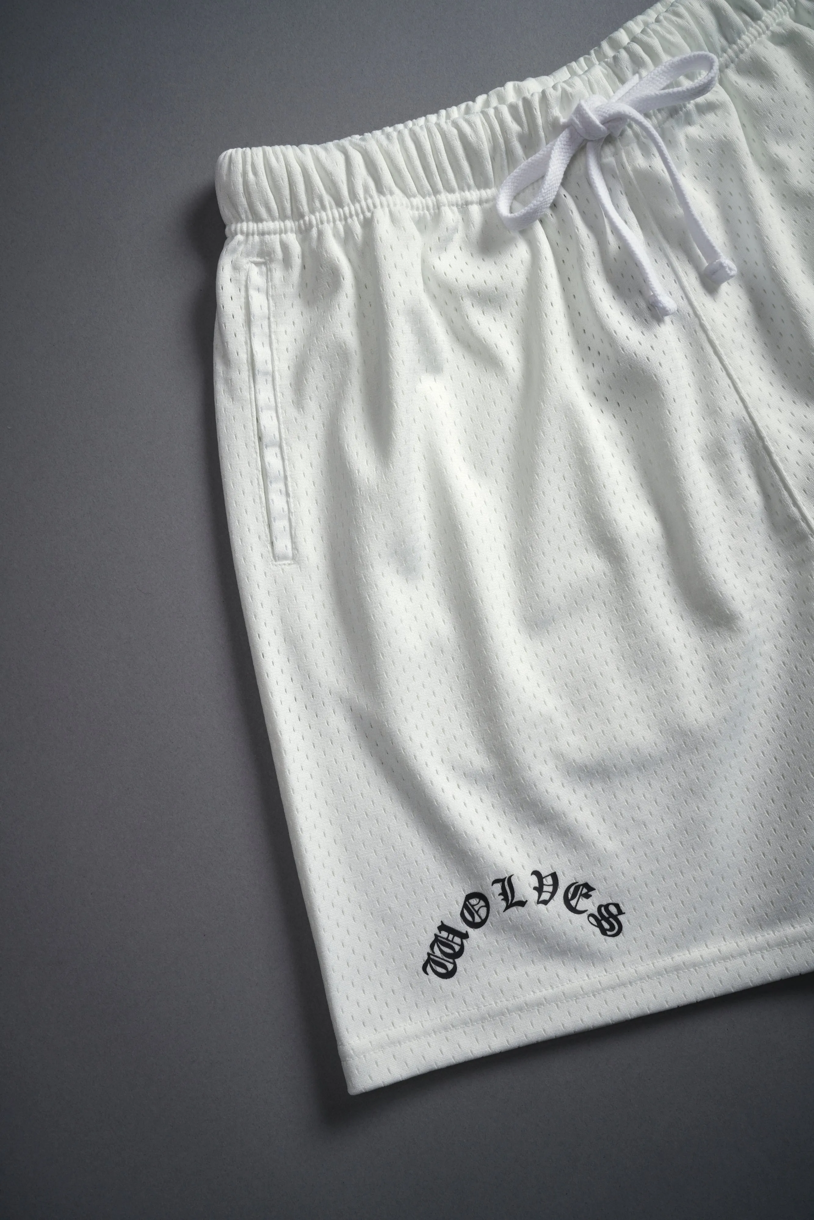 Our Stamp Mesh Shorts in Cream