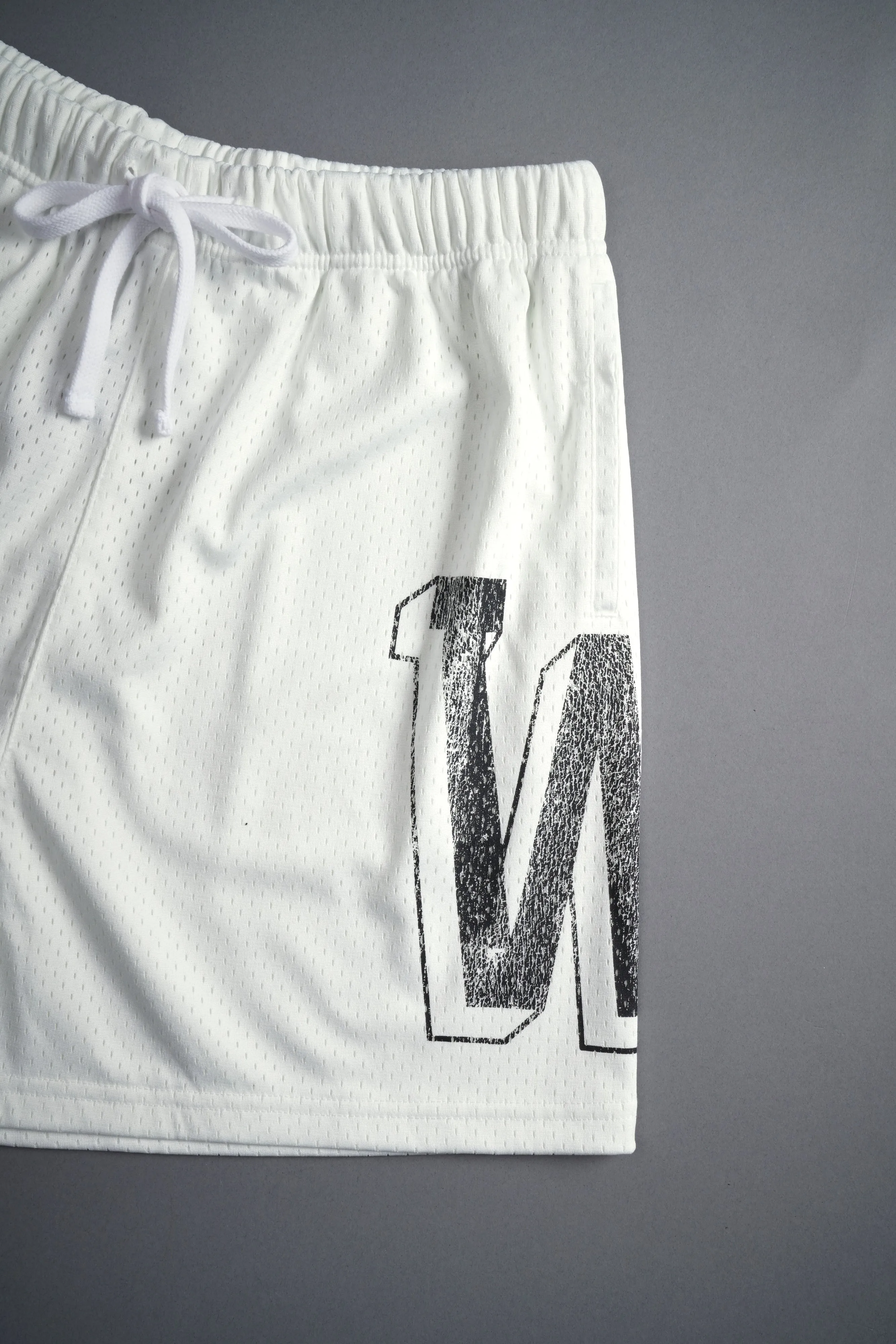 Our Stamp Mesh Shorts in Cream