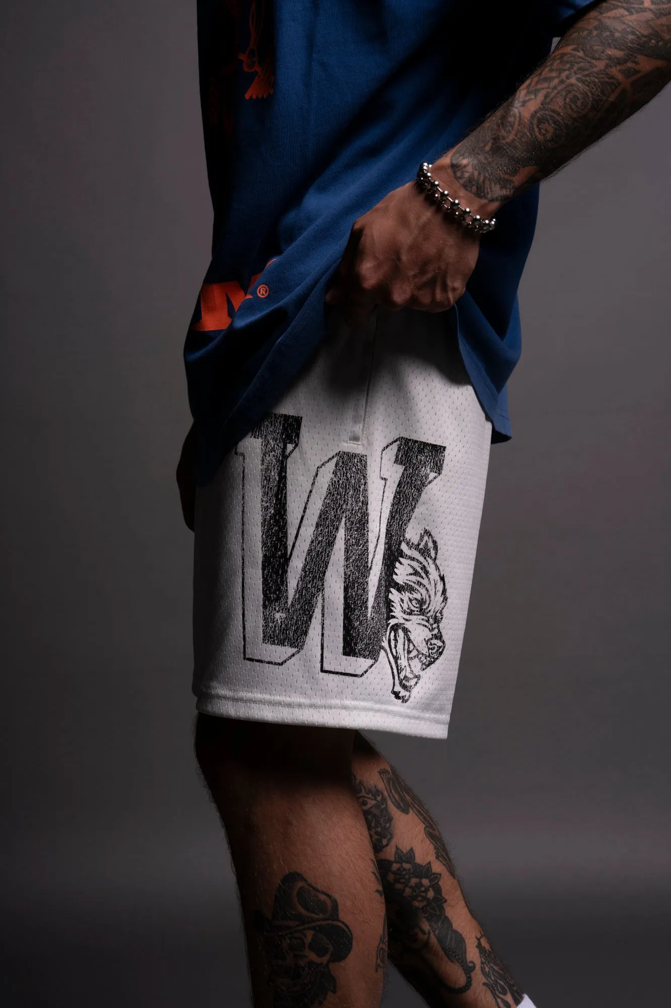 Our Stamp Mesh Shorts in Cream