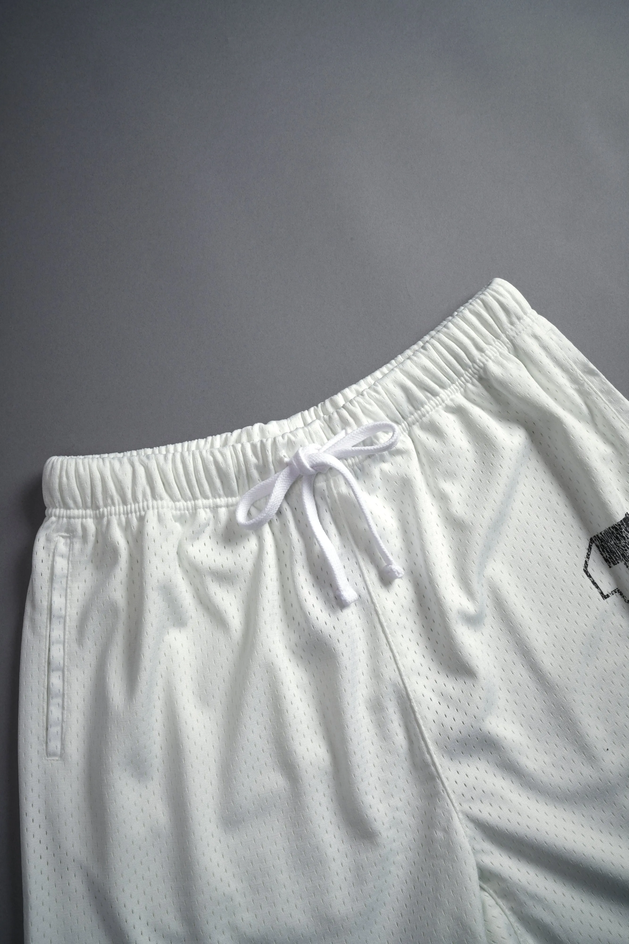 Our Stamp Mesh Shorts in Cream