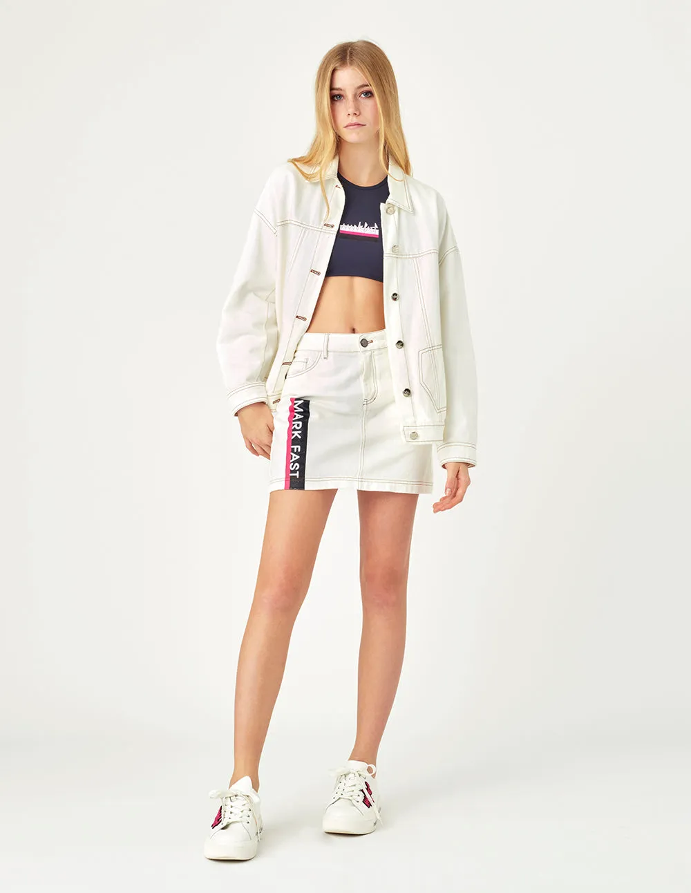Oversize Hand-Painting Washed Denim Jacket