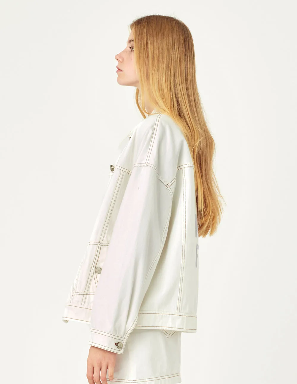Oversize Hand-Painting Washed Denim Jacket