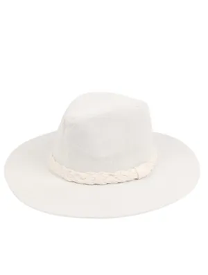 Pale Gray Braided Trim Hat