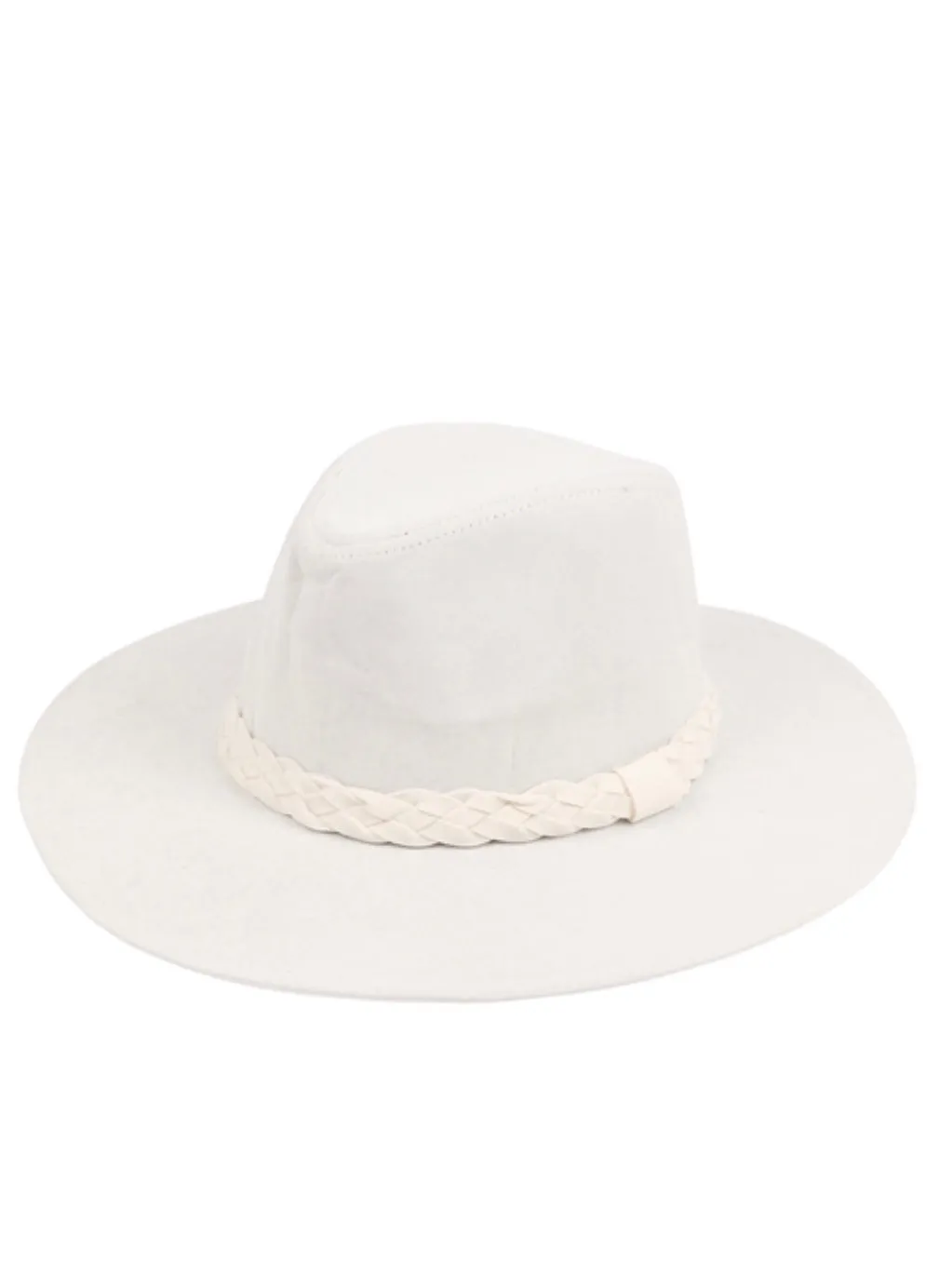 Pale Gray Braided Trim Hat