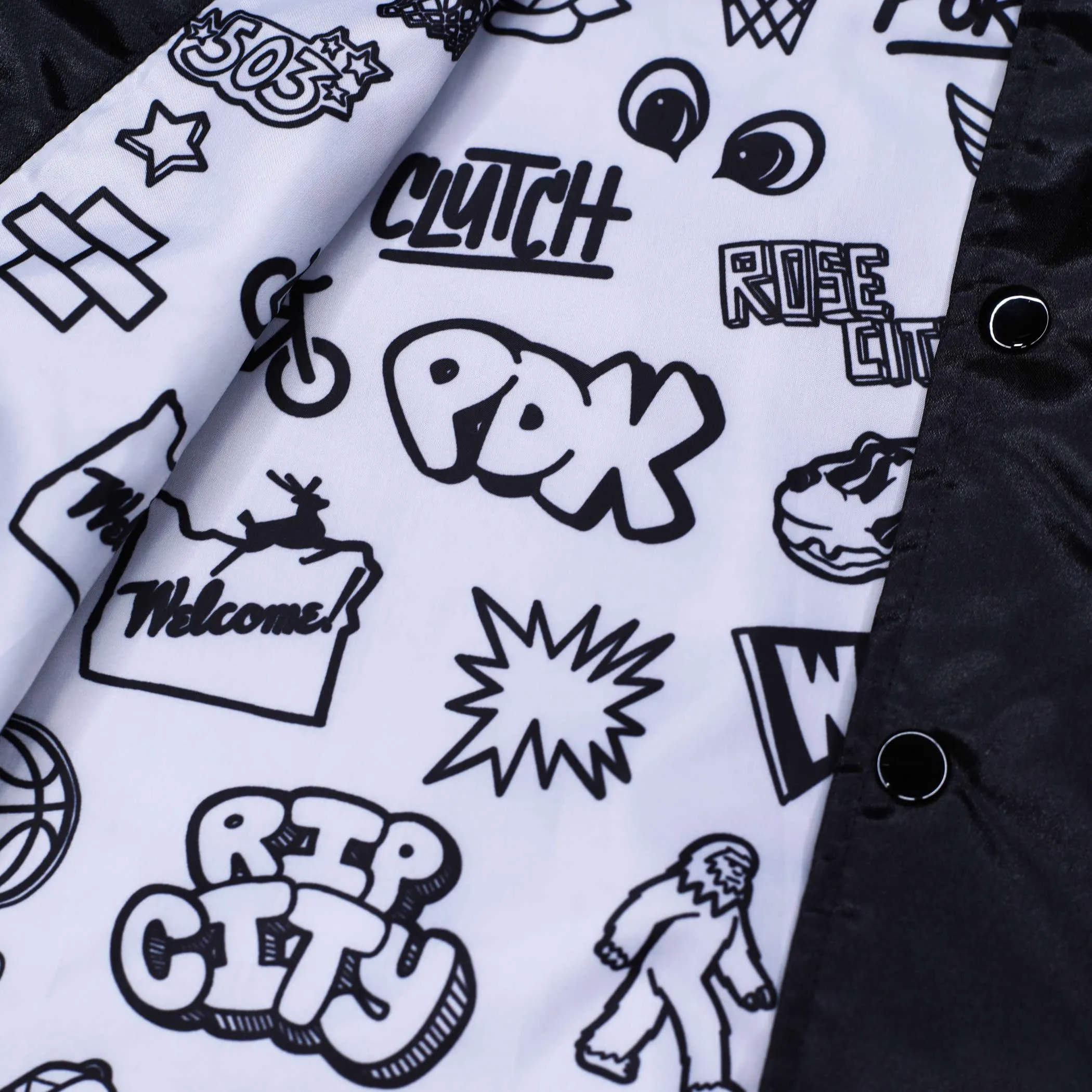 Portland Blazers Mitchell & Ness Doodle Coaches Black Jacket