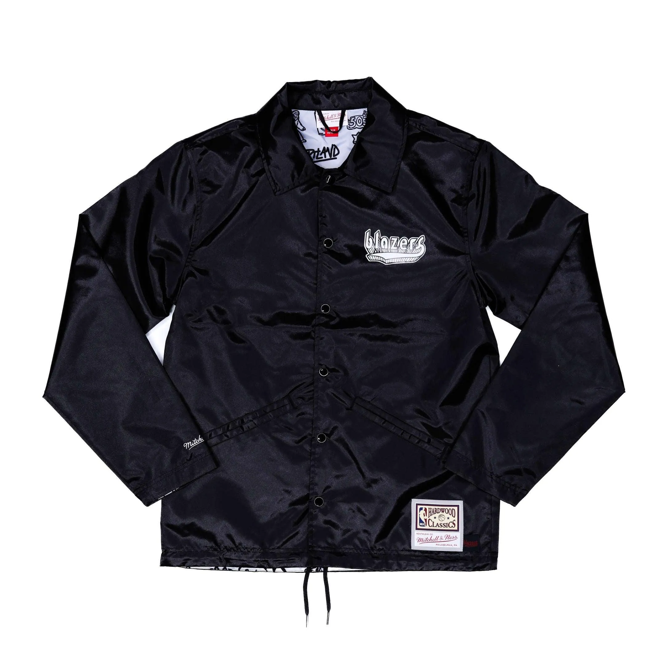 Portland Blazers Mitchell & Ness Doodle Coaches Black Jacket