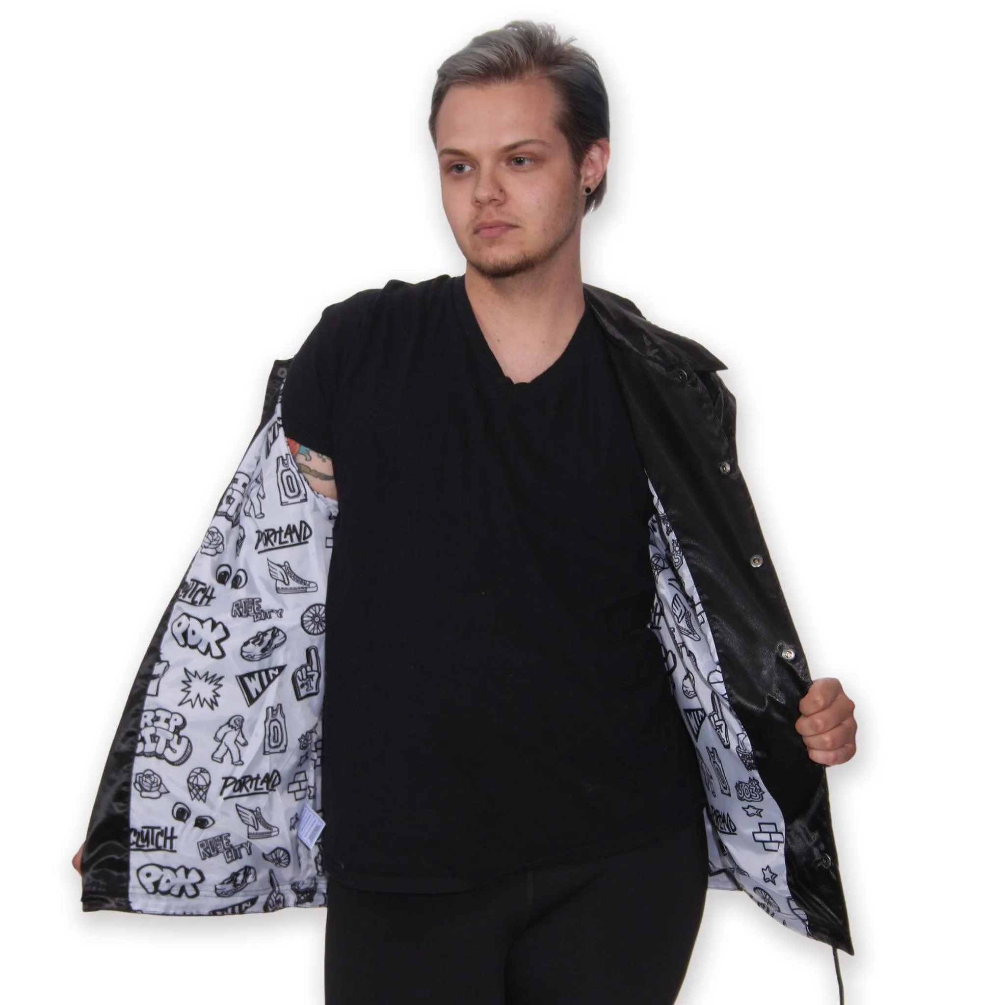 Portland Blazers Mitchell & Ness Doodle Coaches Black Jacket