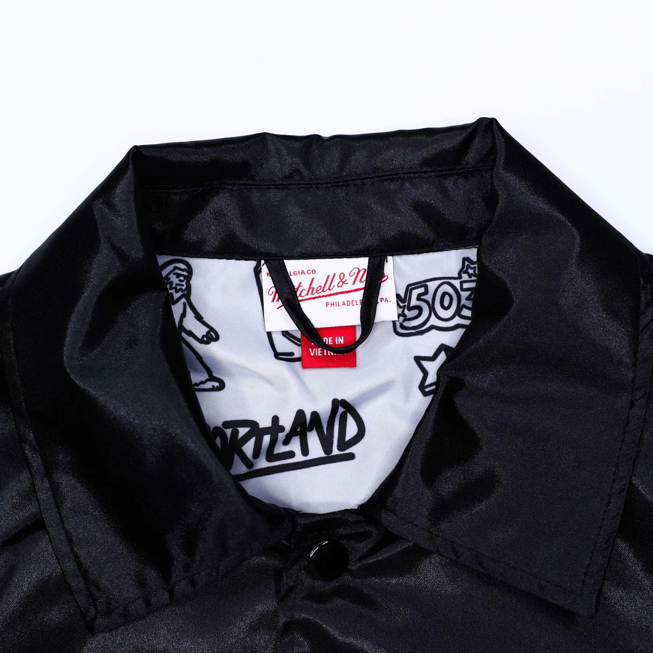 Portland Blazers Mitchell & Ness Doodle Coaches Black Jacket