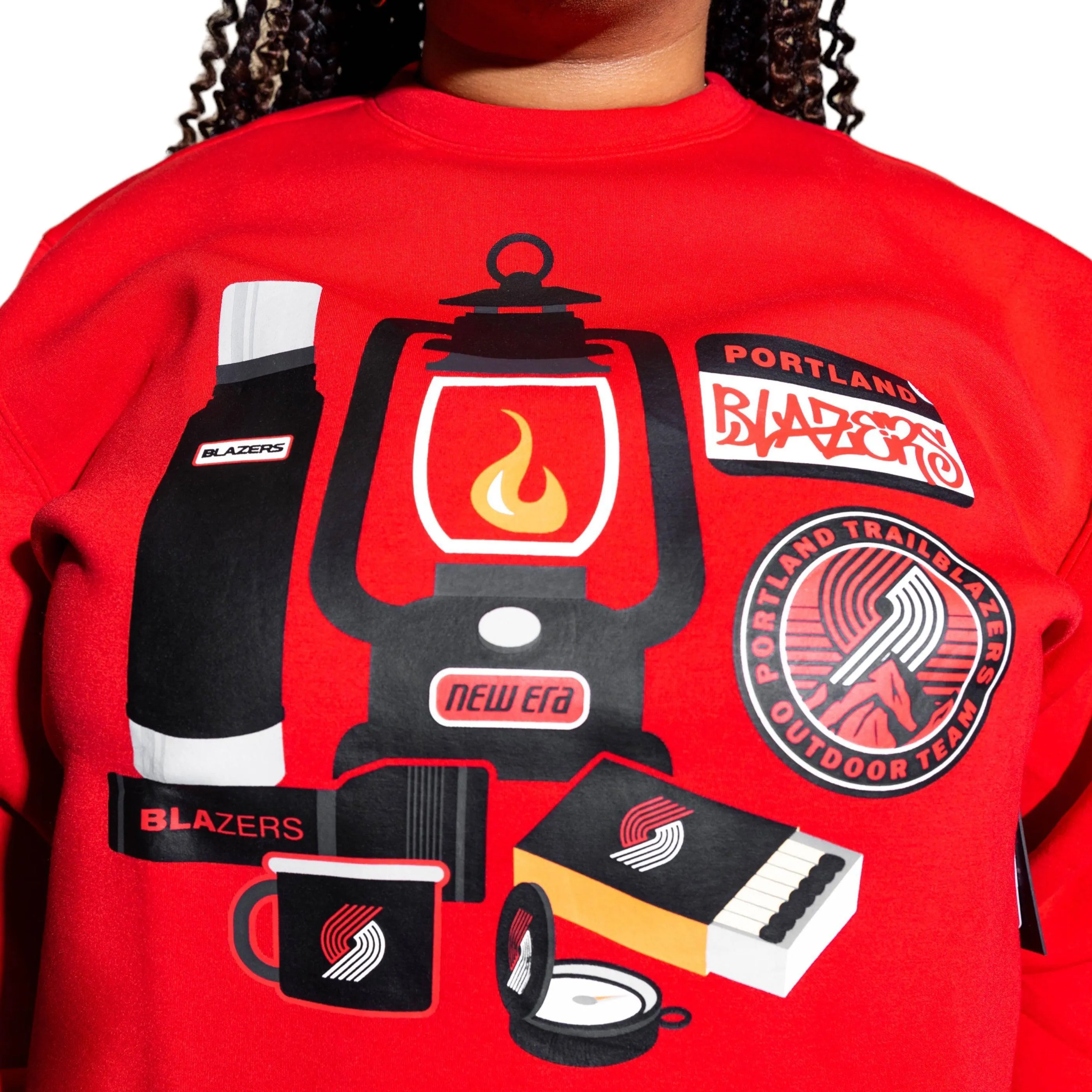 Portland Trail Blazers New Era Camping Essentials Red Crew