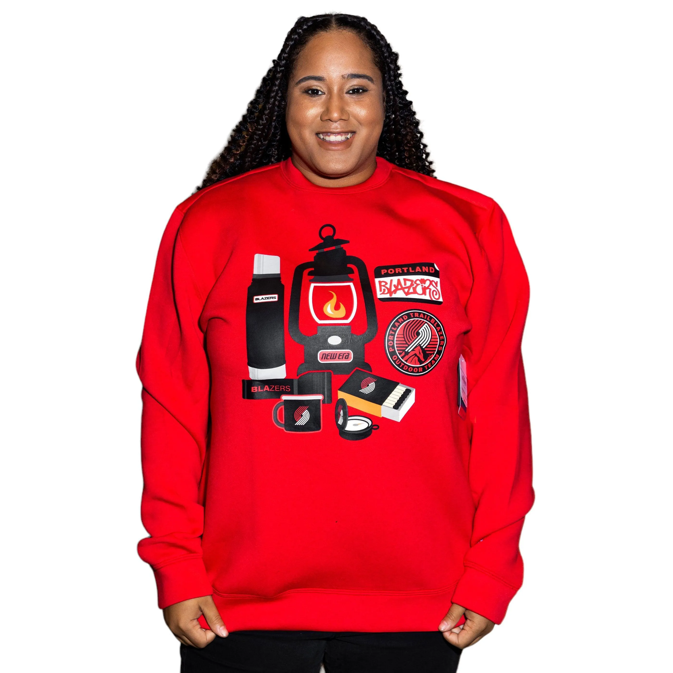 Portland Trail Blazers New Era Camping Essentials Red Crew