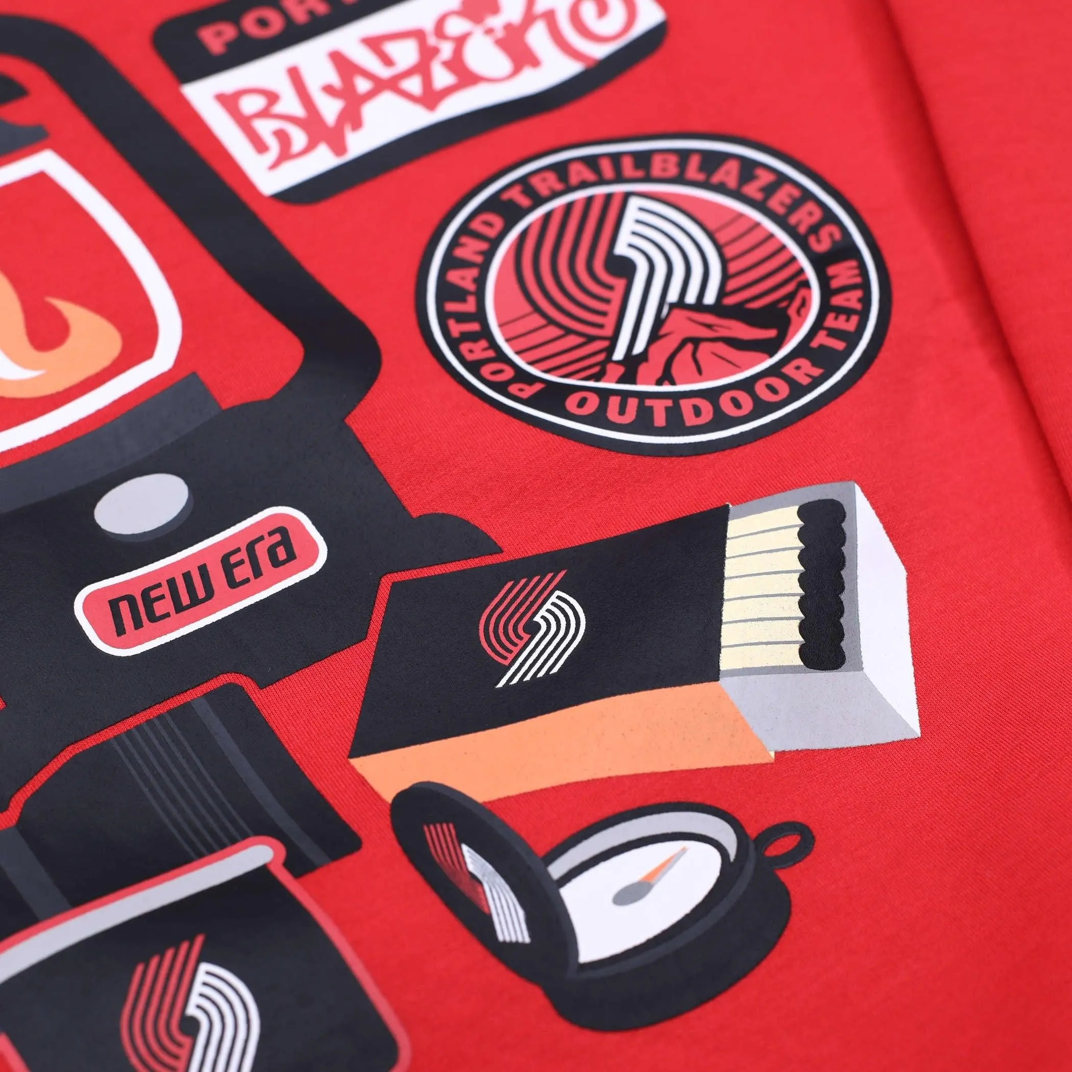 Portland Trail Blazers New Era Camping Essentials Red Crew