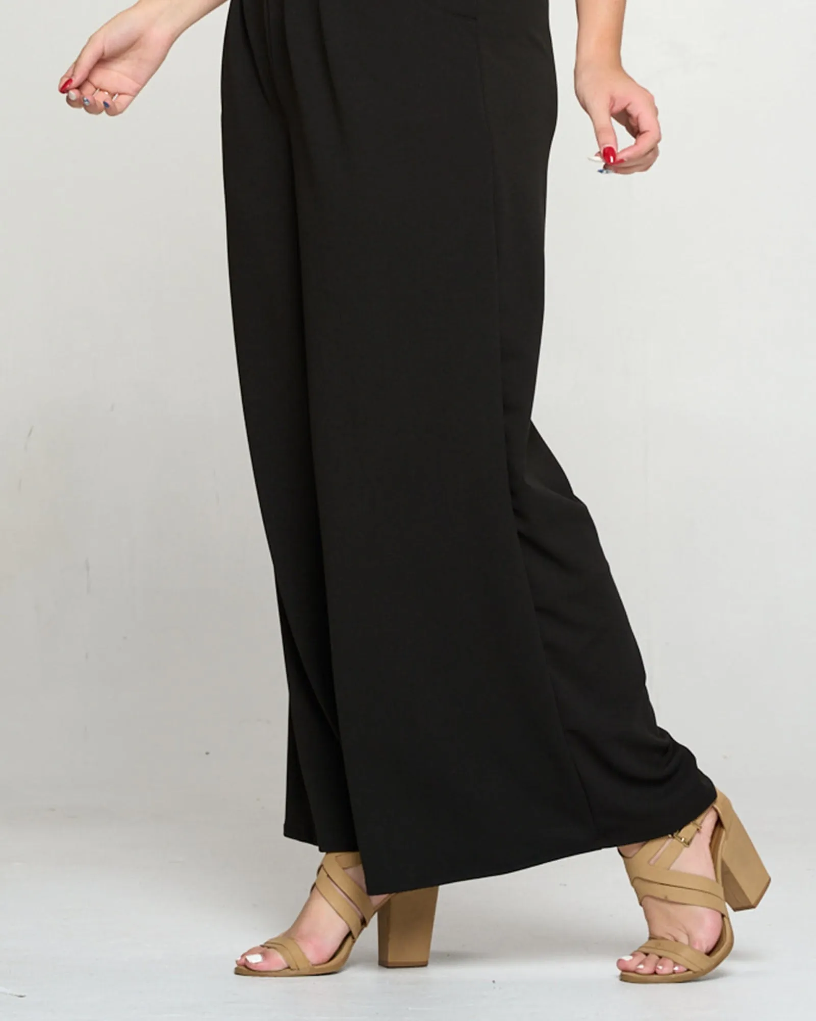 Rachel Wide Leg Pocket Pants | Black