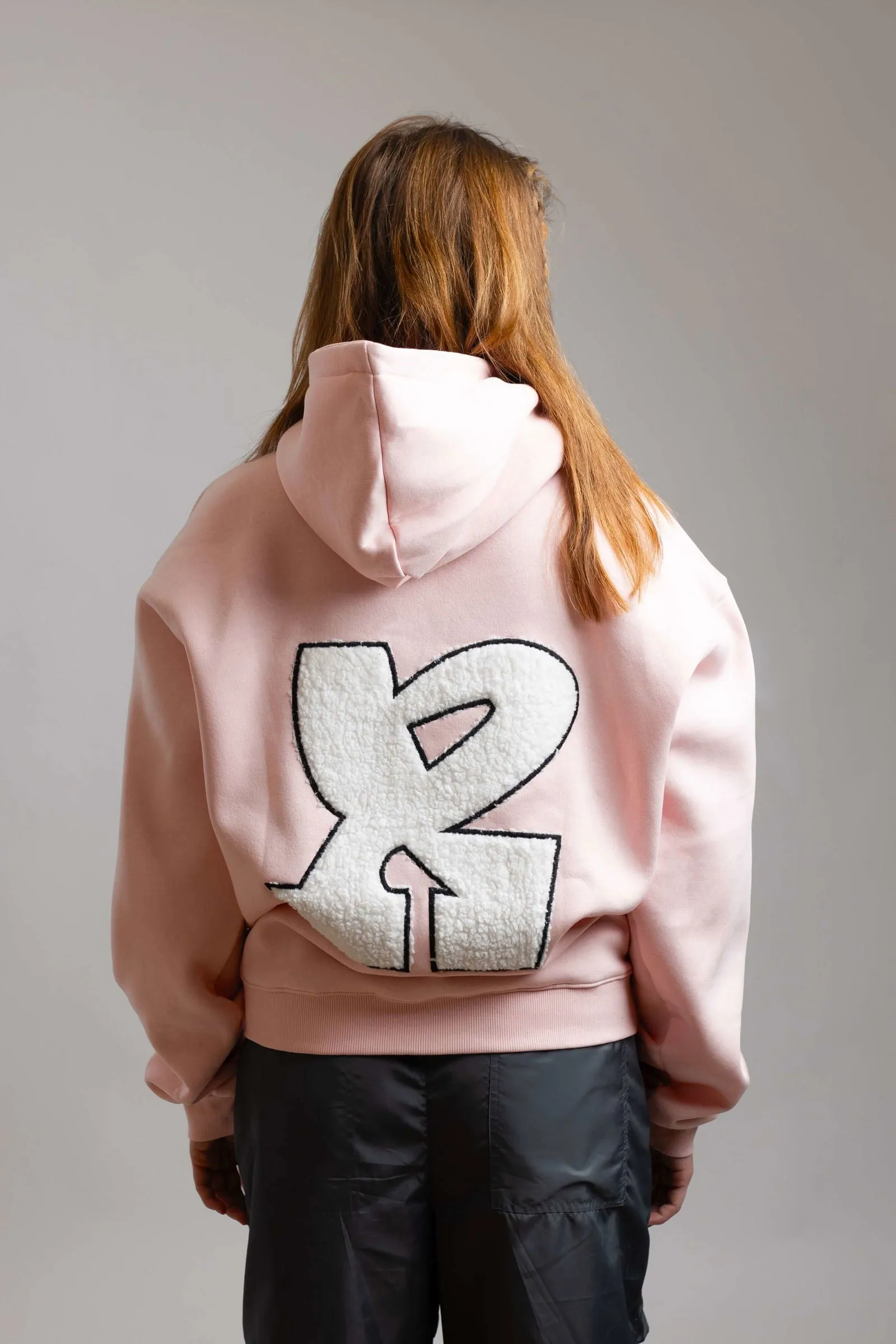 Red Dot Logo Hoodie-Light Pink