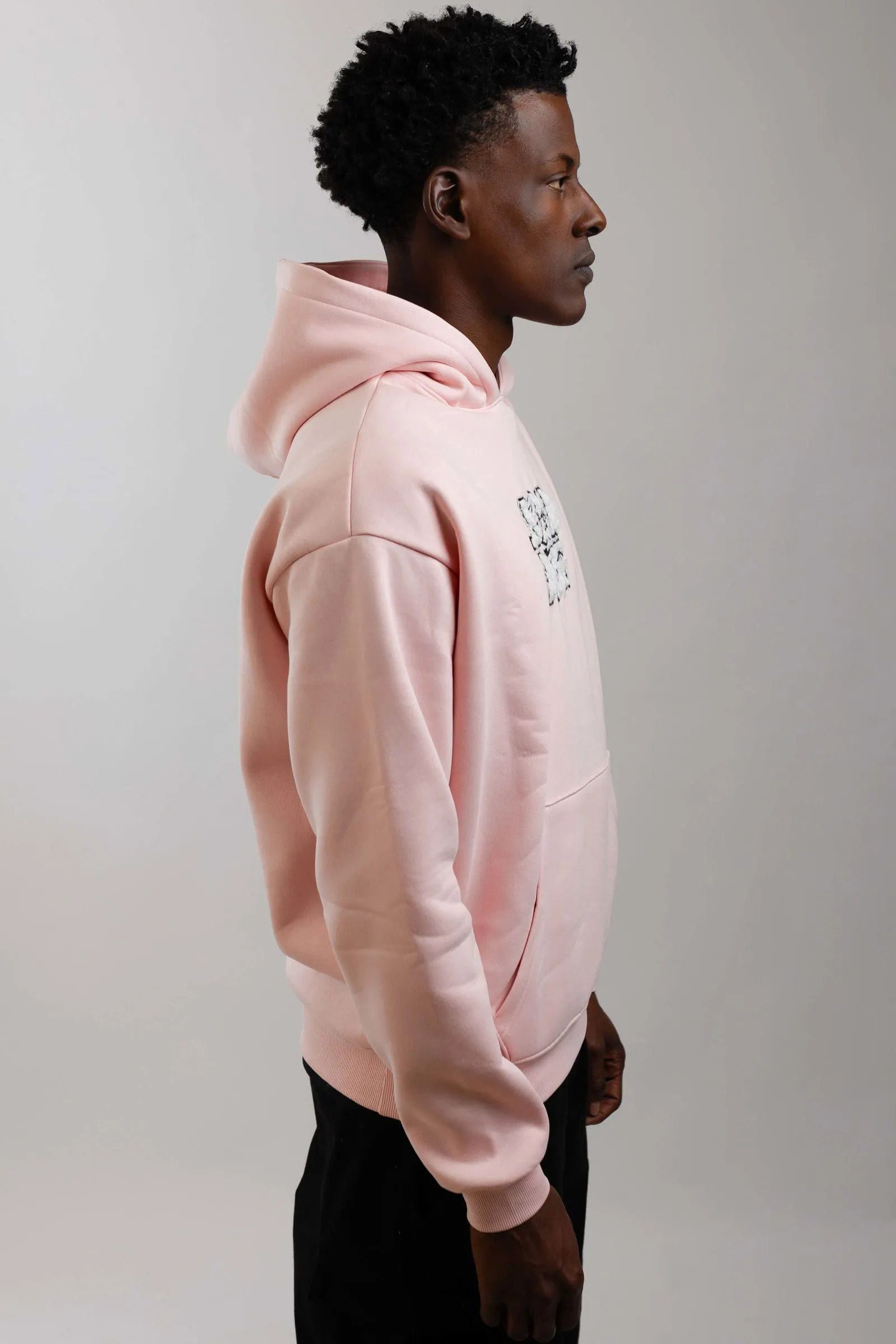 Red Dot Logo Hoodie-Light Pink