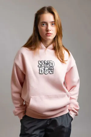 Red Dot Logo Hoodie-Light Pink