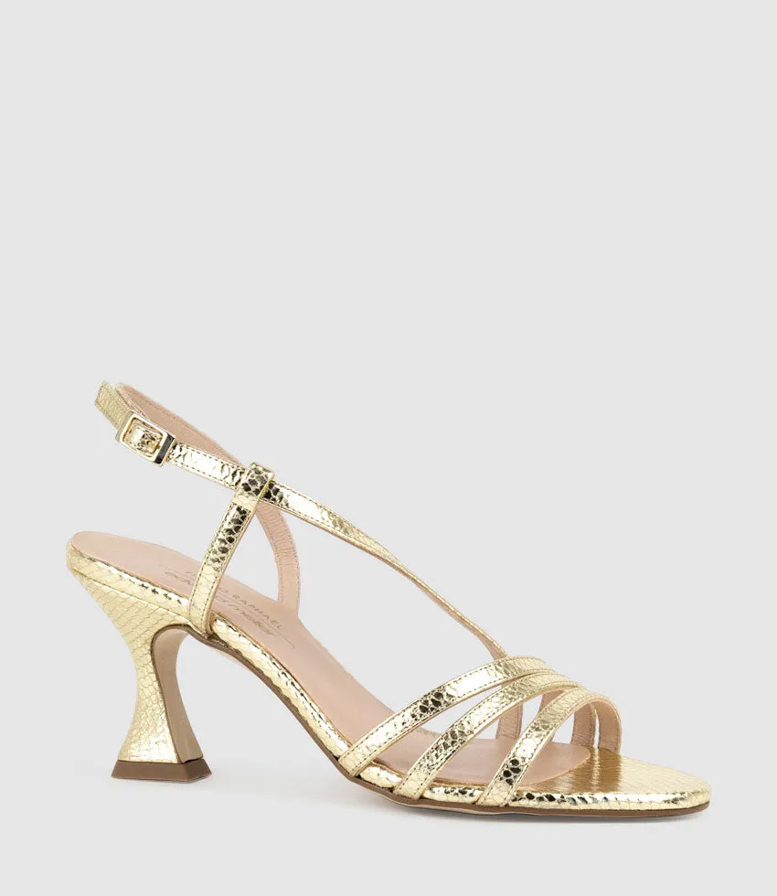 SEDAI70 Strappy Sandal in Gold Snake