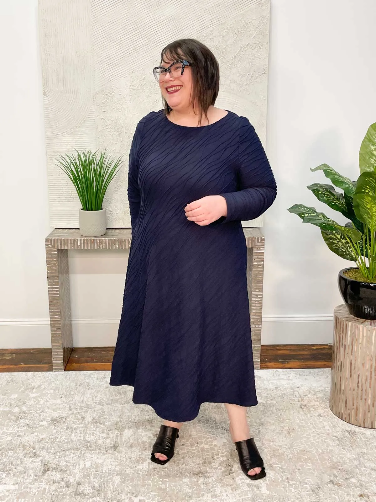 Seline Dress, Blue Waves