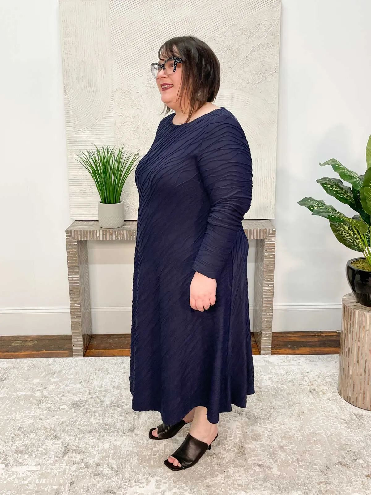 Seline Dress, Blue Waves
