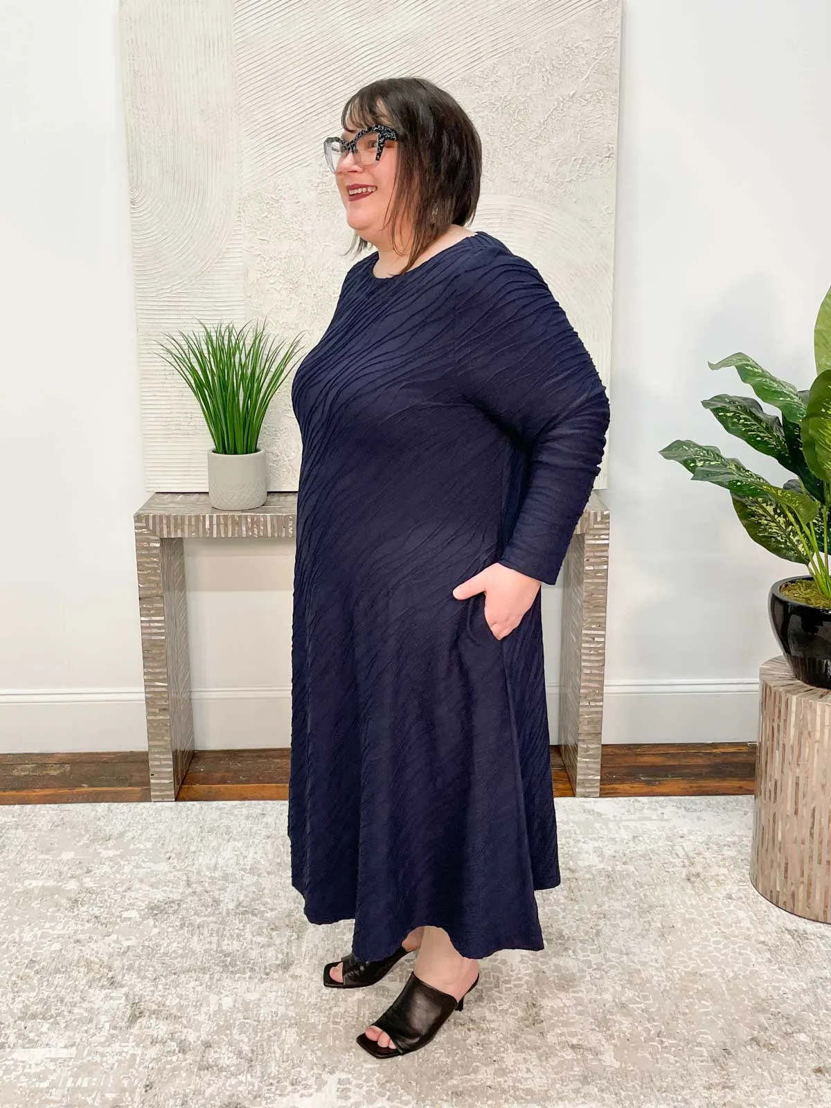 Seline Dress, Blue Waves