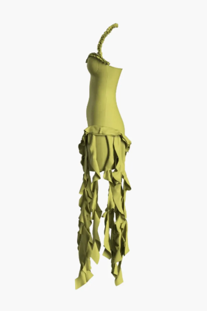 Selvina – Cascading ruffles – Halter dress