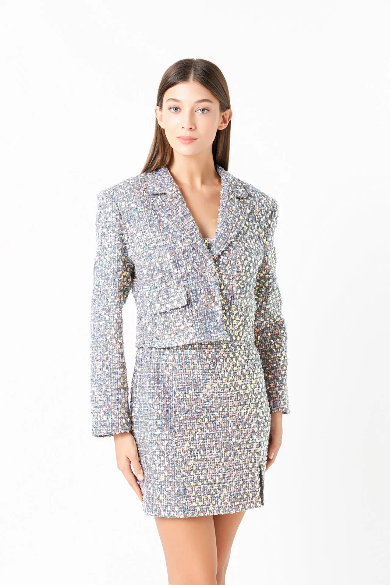 Sequins Tweed Blazer