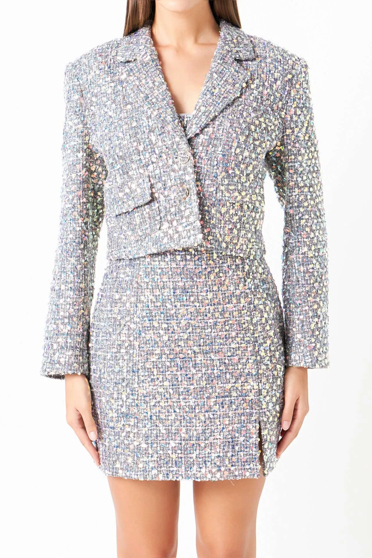 Sequins Tweed Blazer