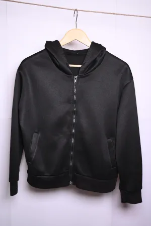 Shein Black Zipper Hoodie - Small