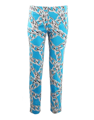 Side Zip Chain Link Print Pants