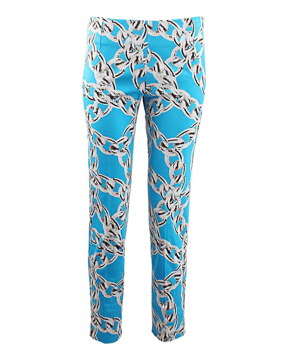Side Zip Chain Link Print Pants