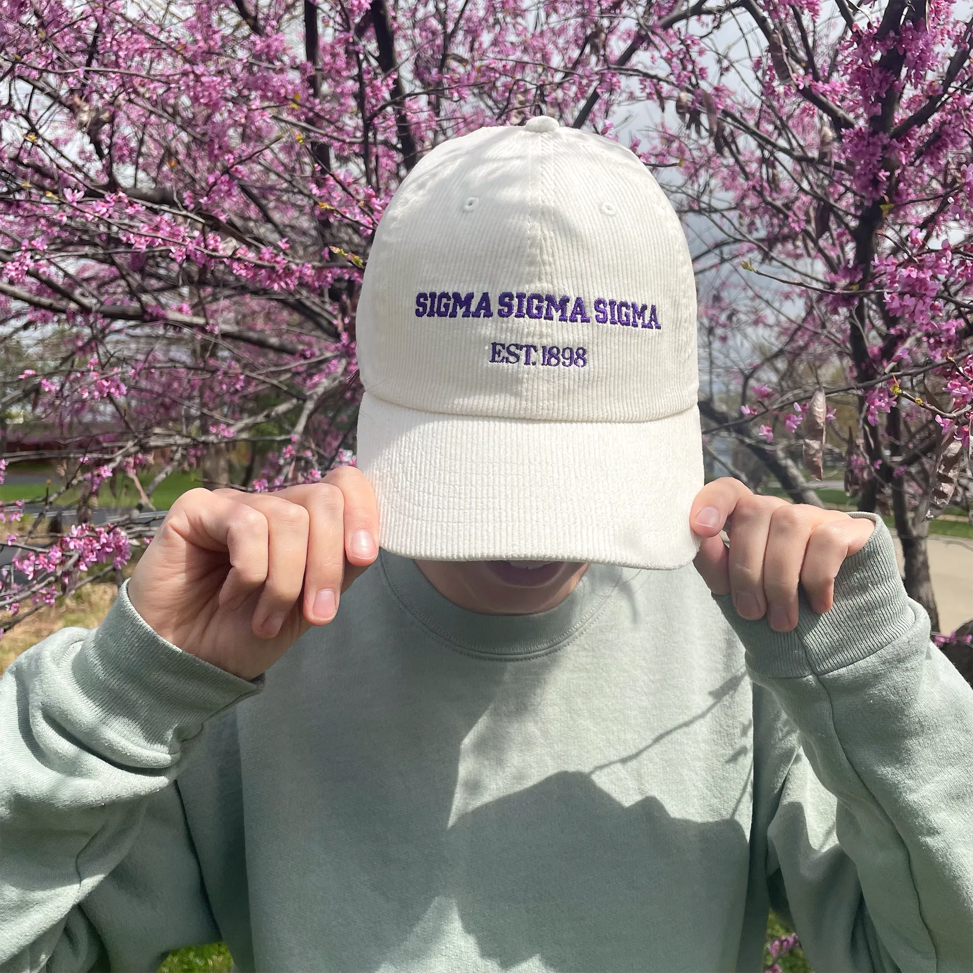 Sigma Sigma Sigma Embroidered Corduroy Hat