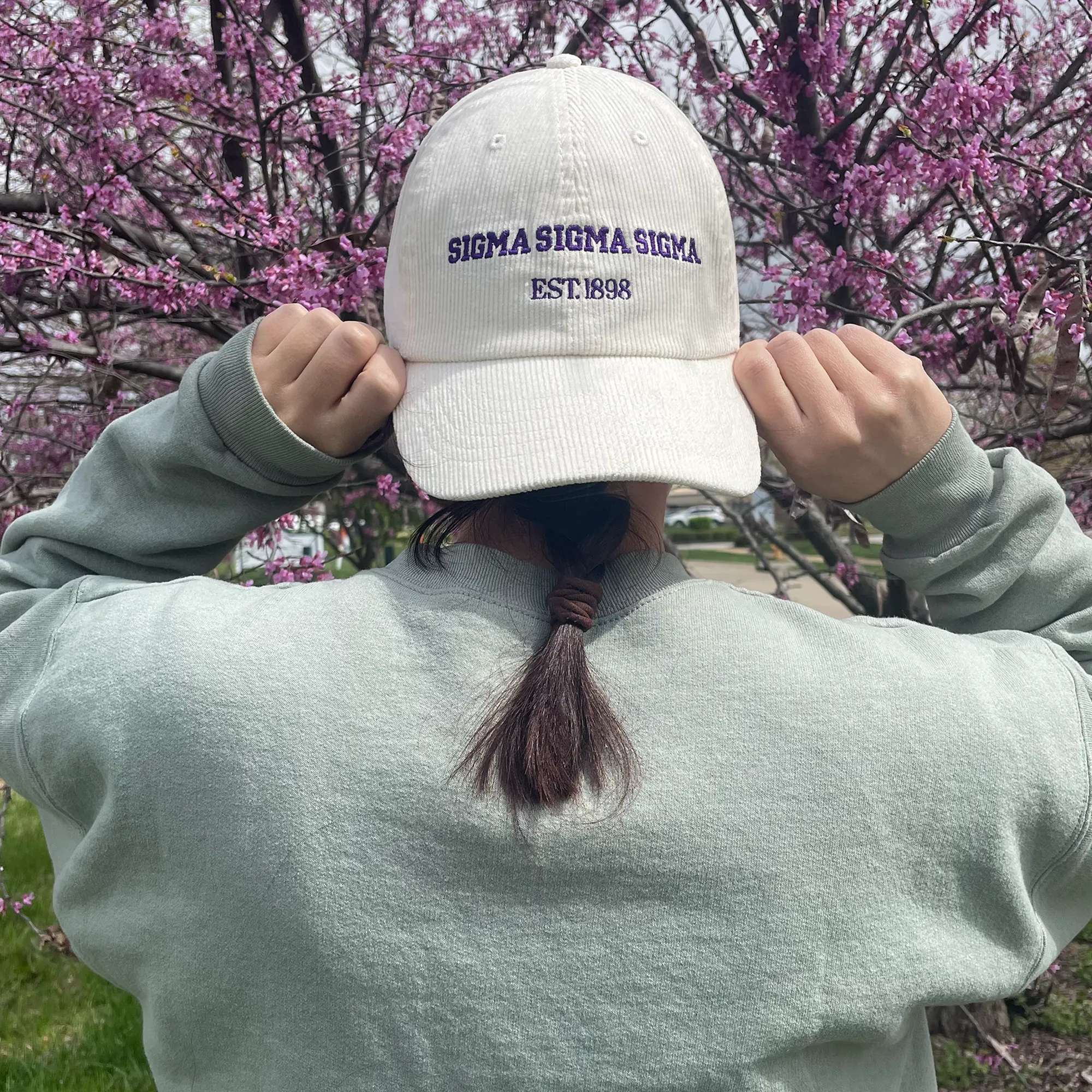 Sigma Sigma Sigma Embroidered Corduroy Hat