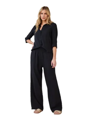 Smocked Waist Wide Leg Pant