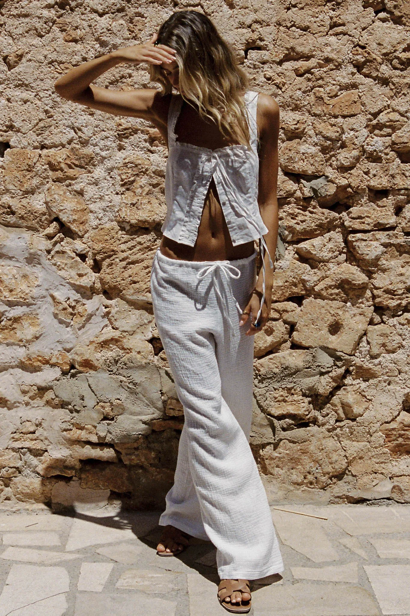 SNDYS Irene Pant White