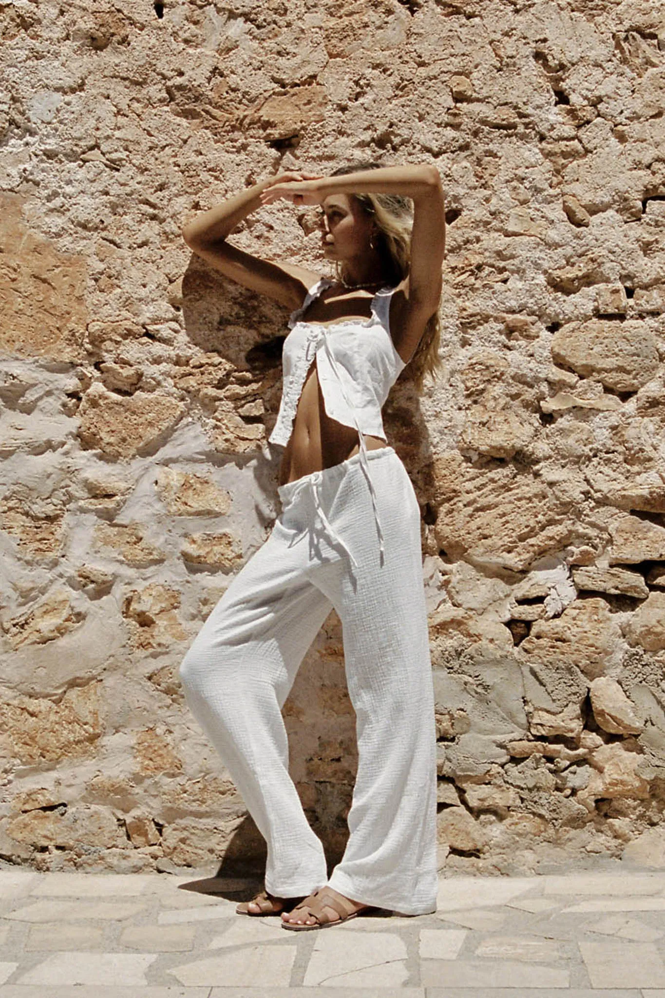 SNDYS Irene Pant White